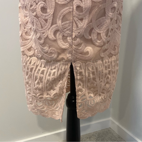 Bardot Pink Lace Midi Dress With Crochet Details EUC - Picture 11 of 15